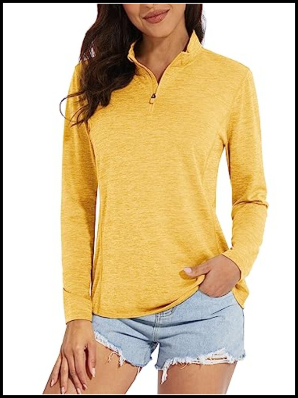 Women's UPF 50+ Sun Shirt Long Sleeve 1/4 Zip Pullover Quick Dry Athletic Top